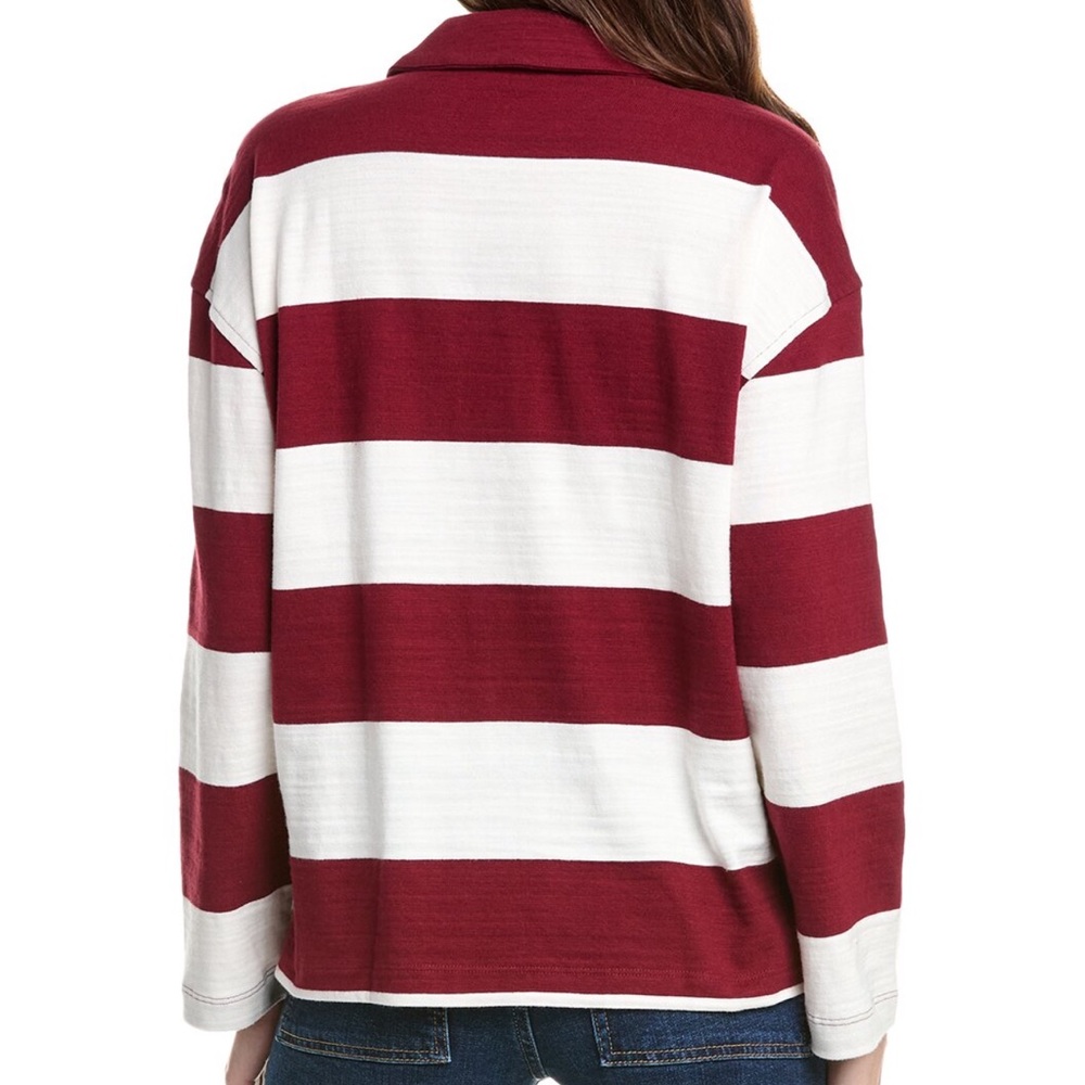NWT Madewell The Chad Striped Maroon and White top, size XS. - Picture 2 of 4